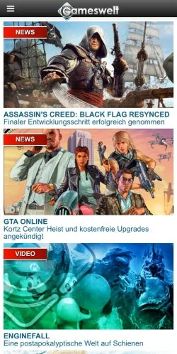 Anteprima del sito Gameswelt, media di Svizzera per articoli sponsorizzati