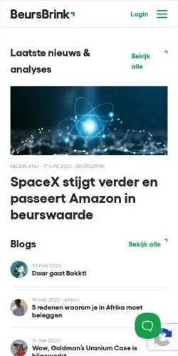 Preview of the Beursbrink website, a media outlet in Netherlands for sponsored articles