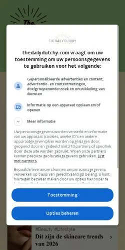 Anteprima del sito The Daily Dutchy, media di Paesi Bassi per articoli sponsorizzati