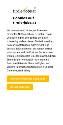 Anteprima del sito tirolerjobs.at, media di Austria per articoli sponsorizzati