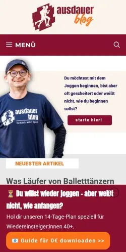 Anteprima del sito Ausdauerblog, media di Germania per articoli sponsorizzati