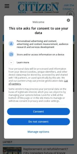 Anteprima del sito Prince George Citizen, media di Stati Uniti per articoli sponsorizzati