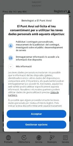 스폰서 기사용 미국 매체 El Punt Avui 사이트 미리보기