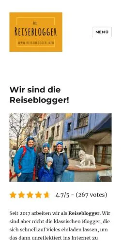 Anteprima del sito Reiseblogger Tipps, media di Germania per articoli sponsorizzati