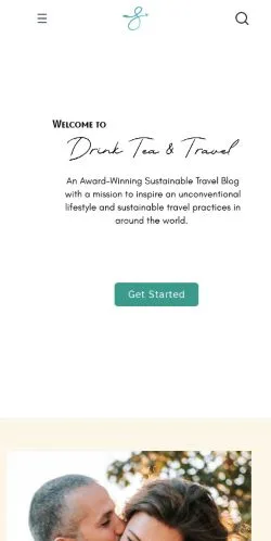 Pré-visualização do site Drink Tea & Travel, meio de Estados Unidos para artigos patrocinados