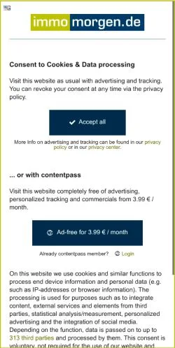 Anteprima del sito Immomorgen, media di Germania per articoli sponsorizzati