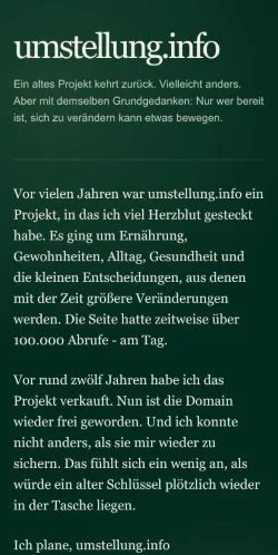 스폰서 기사용 독일 매체 umstellung.info 사이트 미리보기