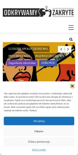 Podgląd witryny Odkrywamy Zakryte, medium z kraju Polska do artykułów sponsorowanych