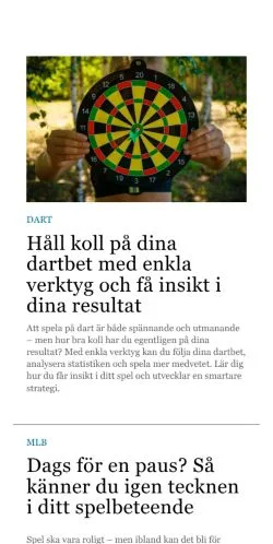 Forhåndsvisning af betsi.se, medie fra Sverige til sponsorerede artikler