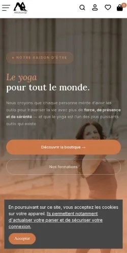 スポンサード記事向けのフランスメディア、Vêtements De Yogaのサイトプレビュー