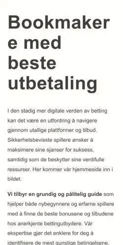 Anteprima del sito oddsfortjeneste.com, media di Norvegia per articoli sponsorizzati
