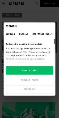 スポンサード記事向けのチェコメディア、Wired CZ & SKのサイトプレビュー