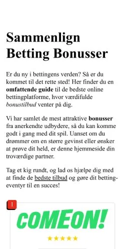 Anteprima del sito betgame.dk, media di Danimarca per articoli sponsorizzati