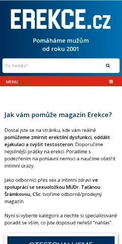 Preview of the Erekce website, a media outlet in Czechia for sponsored articles