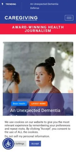 Anteprima del sito Chicago Caregiving, media di Stati Uniti per articoli sponsorizzati