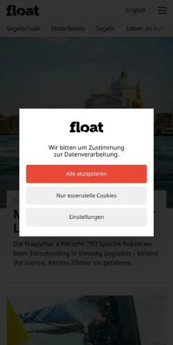 Voorbeeld van de site Float, medium uit Duitsland voor gesponsorde artikelen
