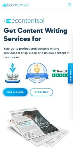 Anteprima del sito eContentSol, media di Stati Uniti per articoli sponsorizzati