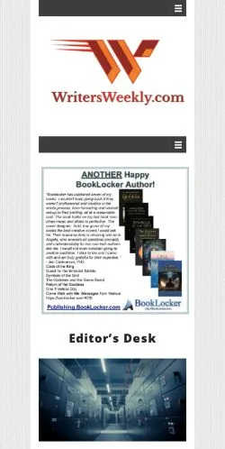 Sponsorlu makaleler için Amerika Birleşik Devletleri medyası WritersWeekly sitesinin önizlemesi