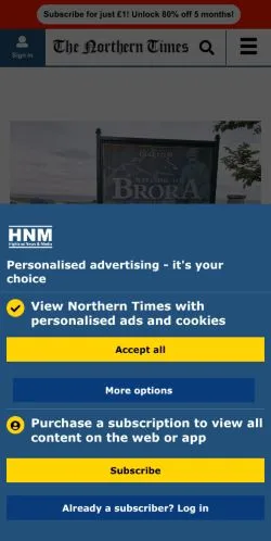 Anteprima del sito Northern Times, media di Regno Unito per articoli sponsorizzati