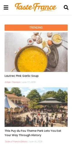Podgląd witryny Taste Of France, medium z kraju Stany Zjednoczone do artykułów sponsorowanych