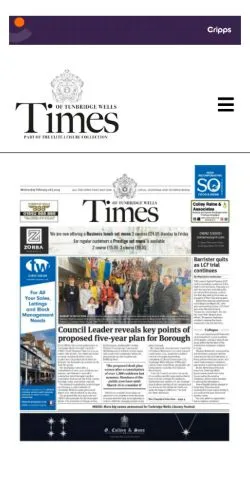 스폰서 기사용 영국 매체 Times Local News 사이트 미리보기