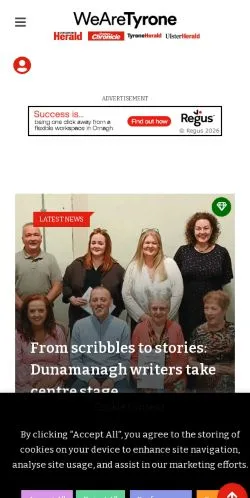 Förhandsvisning av webbplatsen We Are Tyrone, medium i Storbritannien för sponsrade artiklar