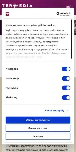 スポンサード記事向けのポーランドメディア、Wydawnictwo Medyczne Termediaのサイトプレビュー