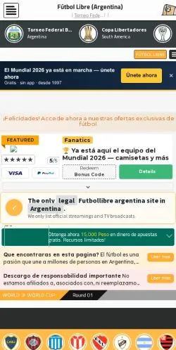 Anteprima del sito Fútbol Libre Argentina, media di Spagna per articoli sponsorizzati