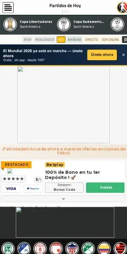 Pré-visualização do site Partidos Hoy, meio de Espanha para artigos patrocinados