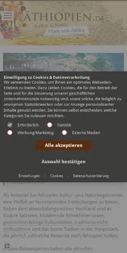 スポンサード記事向けのドイツメディア、äthiopienのサイトプレビュー