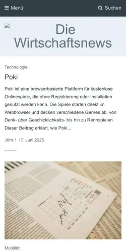Anteprima del sito Die Wirtschaftsnews, media di Germania per articoli sponsorizzati
