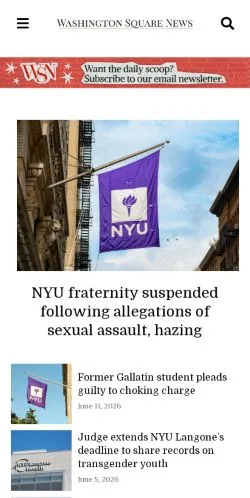 Anteprima del sito Washington Square News, media di Stati Uniti per articoli sponsorizzati