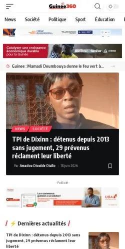 Preview of the Guinee360 website, a media outlet in France for sponsored articles