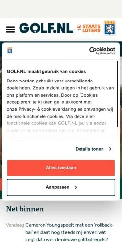 Voorbeeld van de site Golf, medium uit Nederland voor gesponsorde artikelen