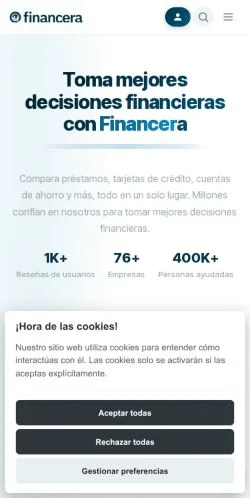 Forhåndsvisning av nettstedet Financera, medium fra Mexico for sponsede artikler