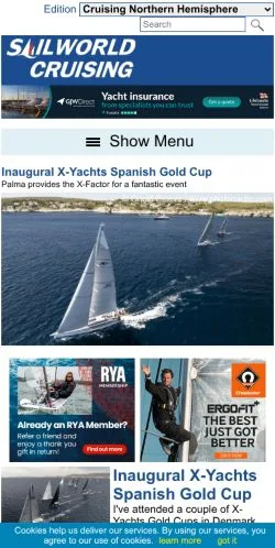 Podgląd witryny Sailworld Cruising, medium z kraju Stany Zjednoczone do artykułów sponsorowanych