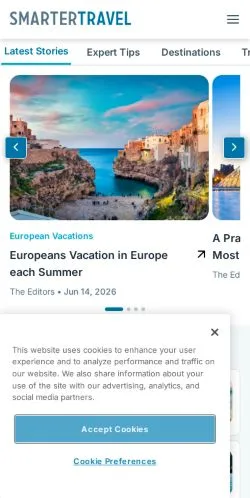 Anteprima del sito SmarterTravel, media di Stati Uniti per articoli sponsorizzati