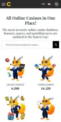 Anteprima del sito CasinoMentor, media di Stati Uniti per articoli sponsorizzati