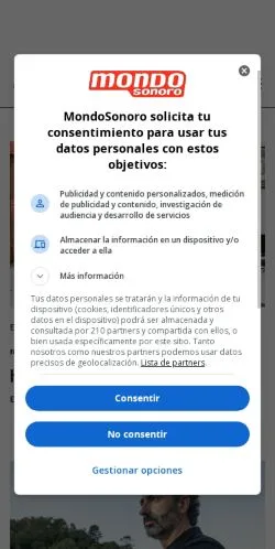 Anteprima del sito MondoSonoro, media di Spagna per articoli sponsorizzati