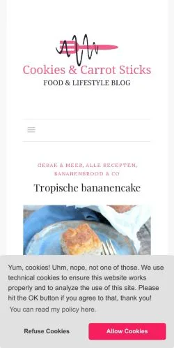 Anteprima del sito Cookies and Carrotsticks, media di Paesi Bassi per articoli sponsorizzati
