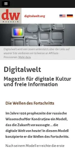 Vorschau der Website Digitalwelt, Medium aus Deutschland für gesponserte Artikel
