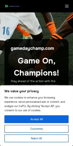 Podgląd witryny Gamedaychamp, medium z kraju Stany Zjednoczone do artykułów sponsorowanych