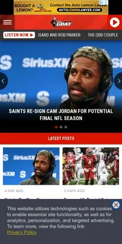 Anteprima del sito 103.3 The G.O.A.T., media di Stati Uniti per articoli sponsorizzati