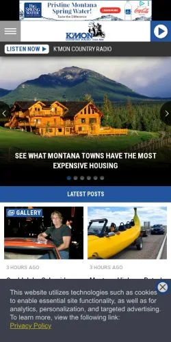 Aperçu du site KMON Country, média de États-Unis pour articles sponsorisés