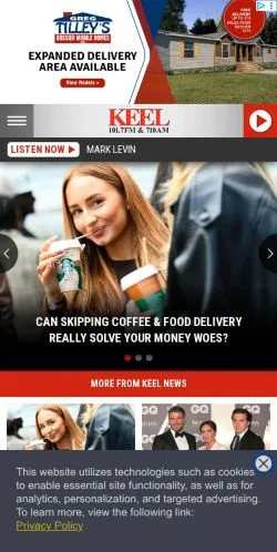 Vorschau der Website News Radio 710 KEEL, Medium aus Vereinigte Staaten für gesponserte Artikel