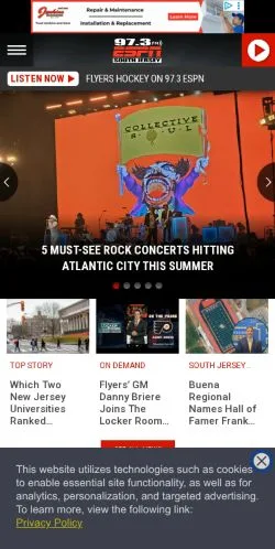 Preview of the 97.3 ESPN website, a media outlet in United States for sponsored articles