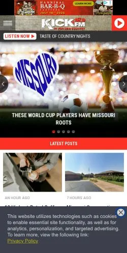 Vorschau der Website 97.9 KICK FM, Medium aus Vereinigte Staaten für gesponserte Artikel
