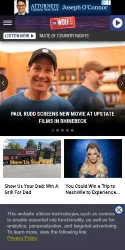 Anteprima del sito The Wolf Hudson Valley Country, media di Stati Uniti per articoli sponsorizzati