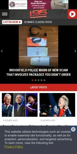 Preview of the I95 Rock website, a media outlet in United States for sponsored articles