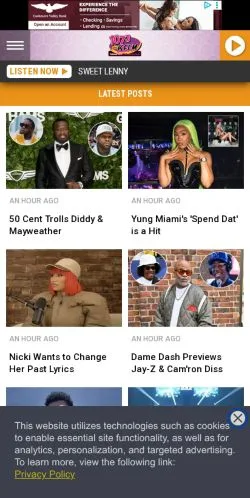 Preview of the 107.3 KFFM website, a media outlet in United States for sponsored articles
